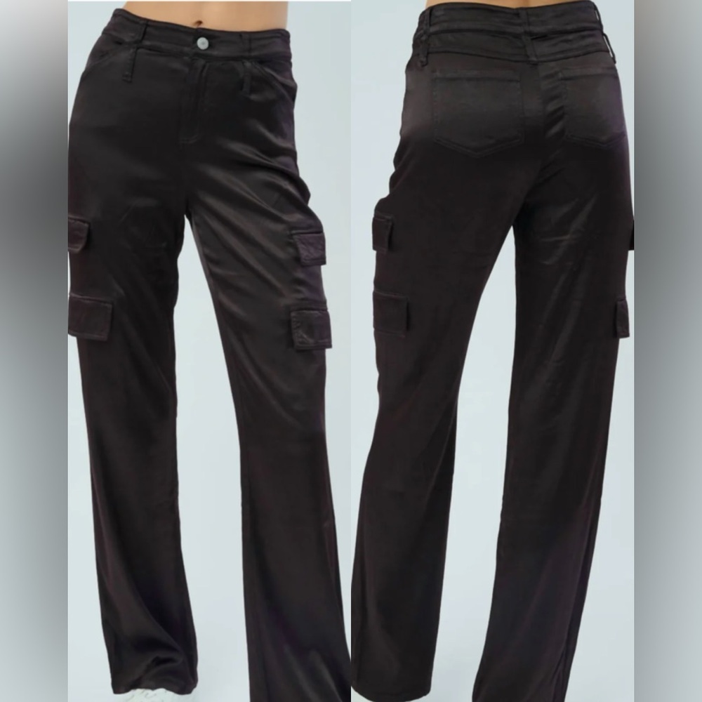 Marrakech Zendaya Silky Cargo Pants In Dark Chocolate